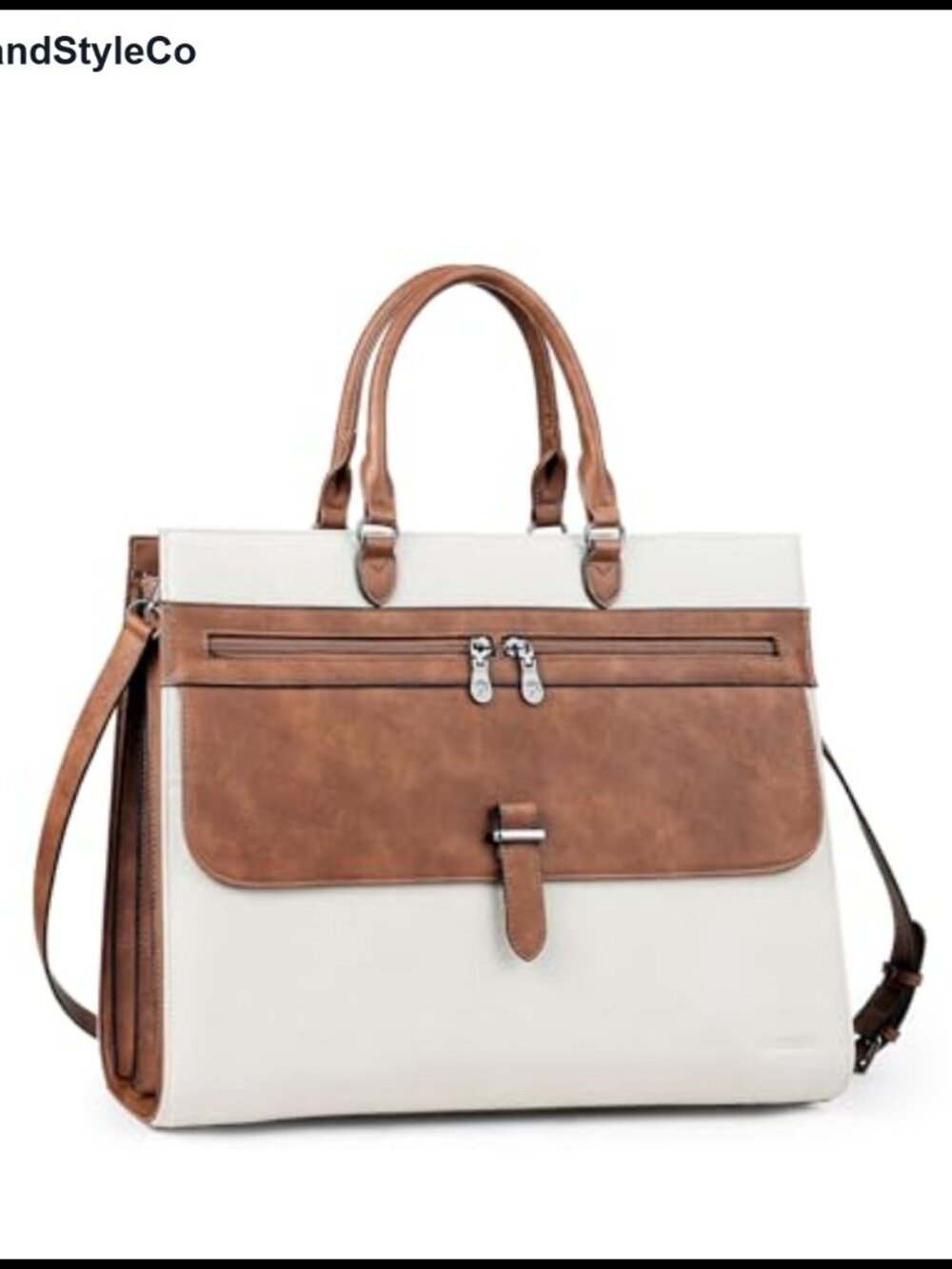 Women's Leather Briefcase Laptop Bag Work Tote with Wallet 15.6 - Picture 2 of 6